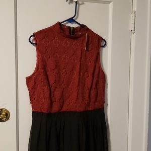 Maroon and black romper